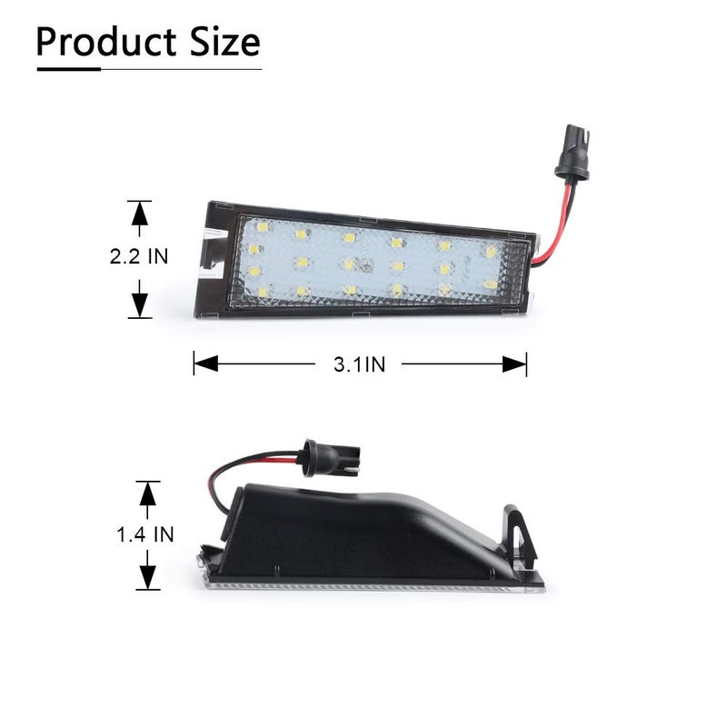 Gempro 2Pack LED License Plate Light Assembly For 2008-2010 Cadillac CTS, Powered by 18SMD Xenon White LED Lights - Image 4